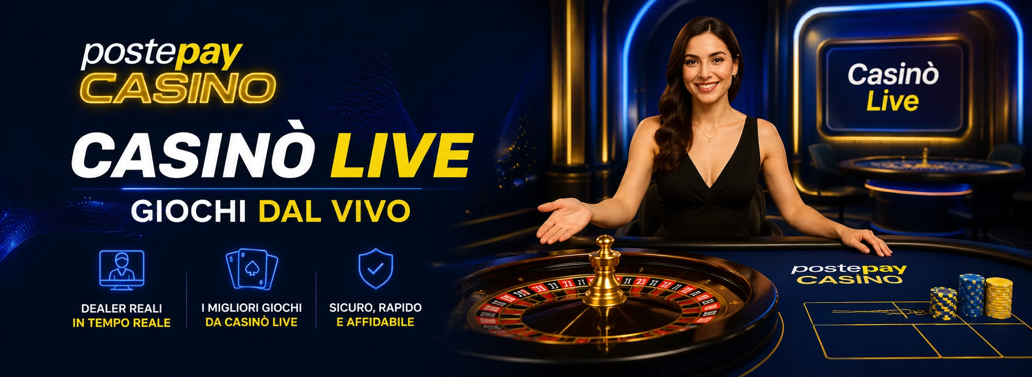 Tavoli live con croupier in italiano — Postepay Casino